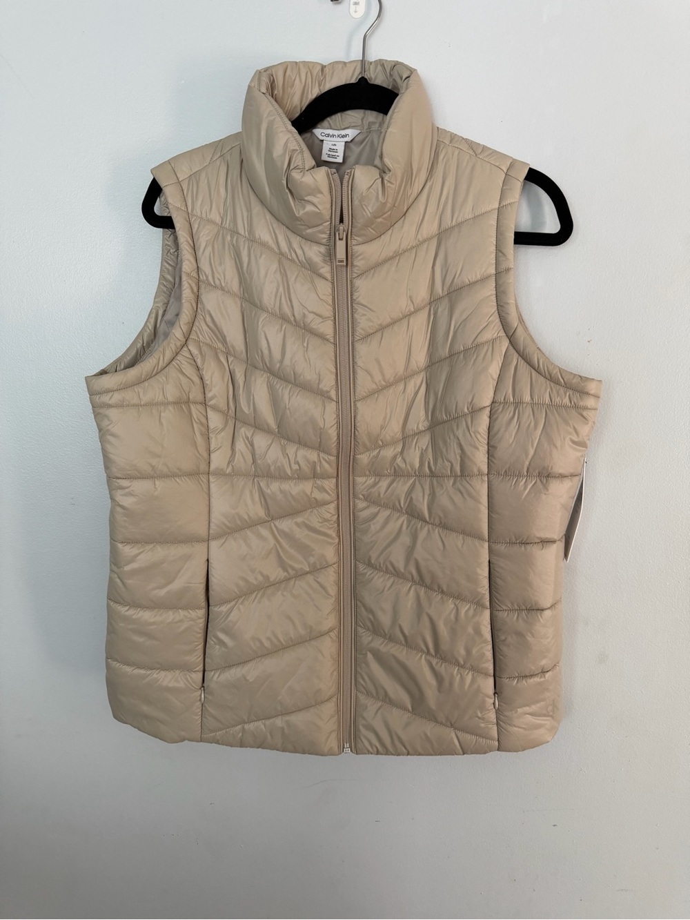 Calvin Klein Light Beige Quilted Puffer Vest